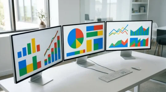 Dashboard Google Ads montrant différentes métriques de qualité et comparaisons de coûts entre concurrents