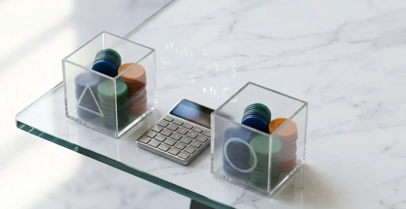 Tableau de bord marketing digital montrant la répartition d'un budget publicitaire entre Google et Facebook