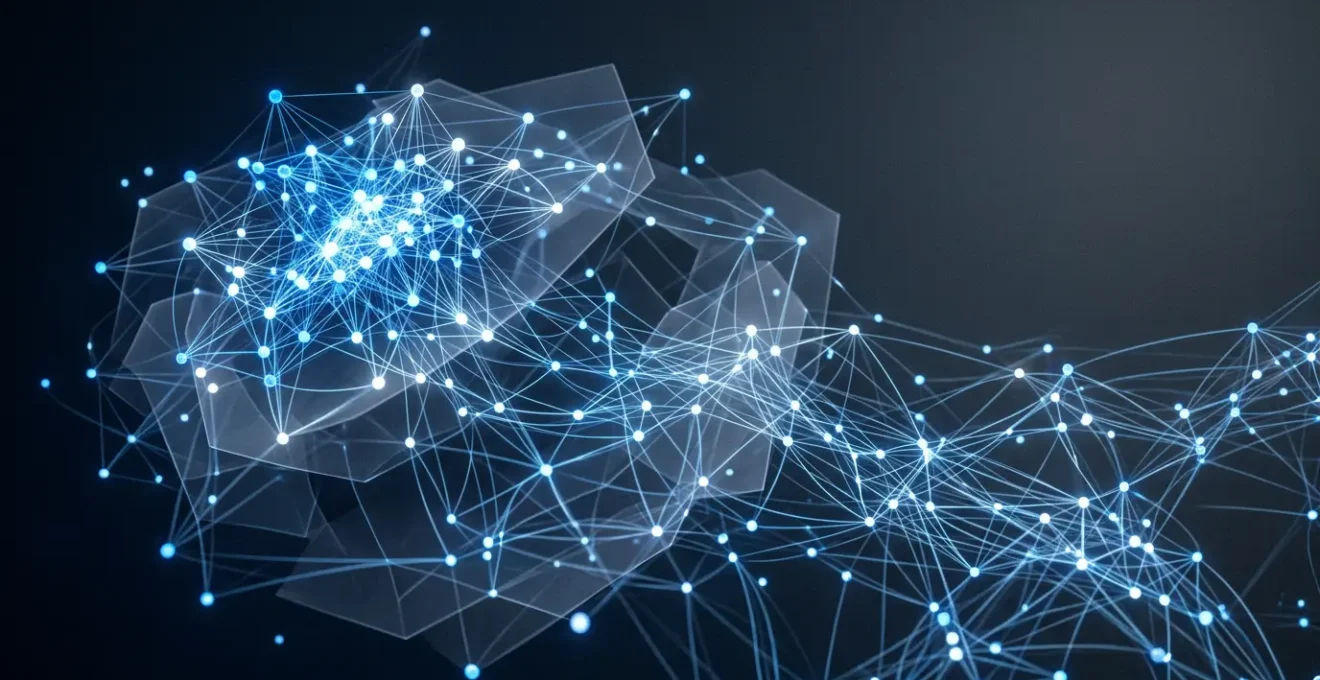 Visualisation abstraite d'une stratégie de netlinking avec des connexions réseau lumineuses
