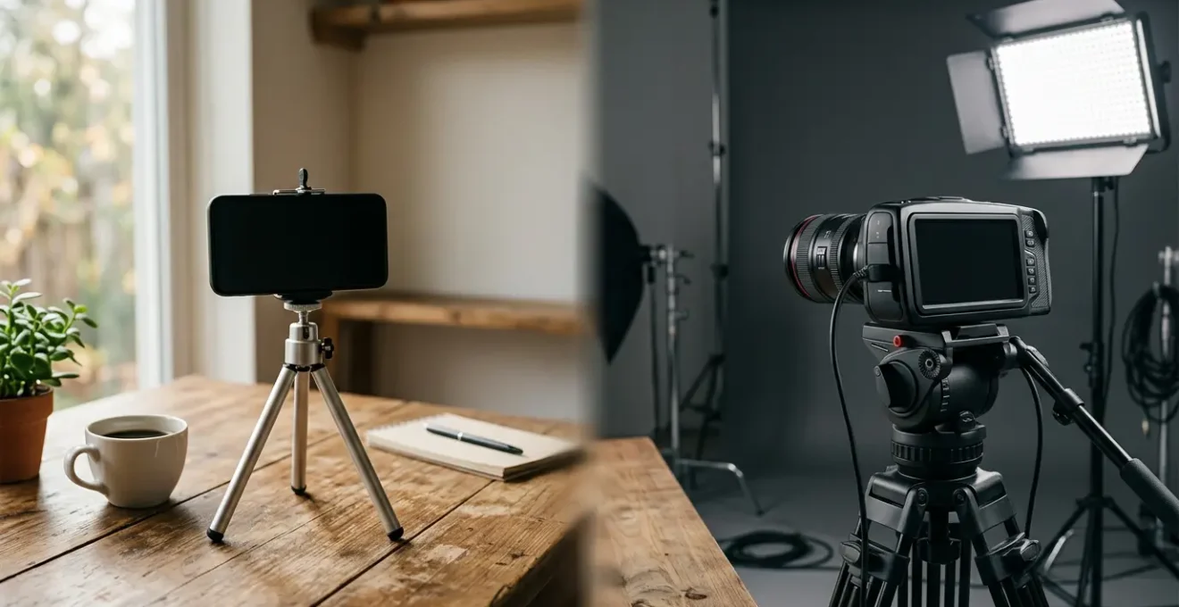 Comparaison entre une vidéo UGC authentique filmée au smartphone et une production studio professionnelle sur TikTok