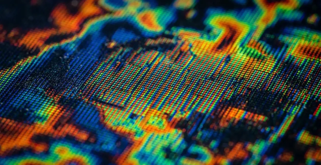Vue macro détaillée d'un écran affichant des analyses de publicités concurrentes