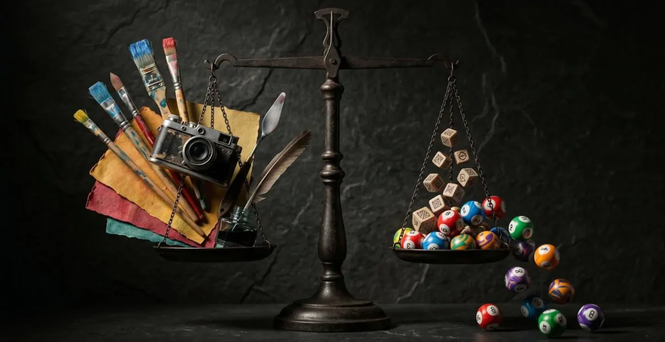 Balance symbolique entre créativité et hasard dans l'organisation de concours