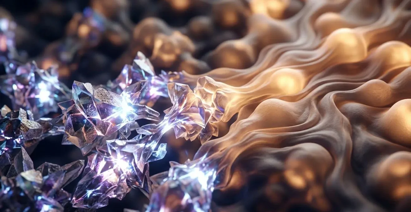 Représentation visuelle de l'impact neurochimique des différents rythmes de montage, montrant des synapses actives pour la dopamine et d'autres pour l'ocytocine.