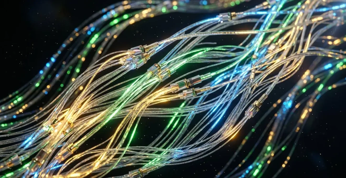 Représentation abstraite de données structurées interconnectées formant un réseau lumineux